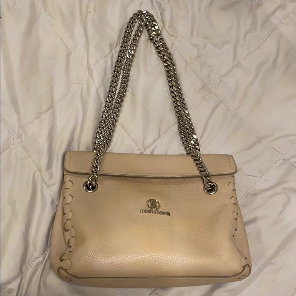 Roberto Cavalli purse with silver metal straps